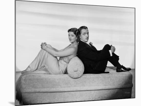 After the Thin Man by W.S. Van Dyke with Myrna Loy, William Powell, 1936 (b/w photo)-null-Mounted Photo