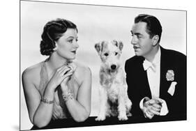 After the Thin Man by W.S. Van Dyke with Myrna Loy, William Powell, the dog Asta, 1936 (b/w photo)-null-Mounted Photo