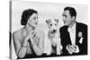 After the Thin Man by W.S. Van Dyke with Myrna Loy, William Powell, the dog Asta, 1936 (b/w photo)-null-Stretched Canvas