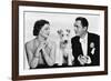 After the Thin Man by W.S. Van Dyke with Myrna Loy, William Powell, the dog Asta, 1936 (b/w photo)-null-Framed Photo