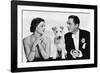 After the Thin Man by W.S. Van Dyke with Myrna Loy, William Powell, the dog Asta, 1936 (b/w photo)-null-Framed Photo