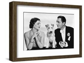 After the Thin Man by W.S. Van Dyke with Myrna Loy, William Powell, the dog Asta, 1936 (b/w photo)-null-Framed Photo