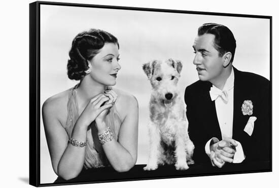 After the Thin Man by W.S. Van Dyke with Myrna Loy, William Powell, the dog Asta, 1936 (b/w photo)-null-Framed Stretched Canvas