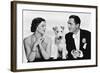 After the Thin Man by W.S. Van Dyke with Myrna Loy, William Powell, the dog Asta, 1936 (b/w photo)-null-Framed Photo