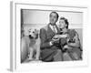 After the Thin Man by W.S. Van Dyke with Myrna Loy, William Powell, the dog Asta, 1936 (b/w photo)-null-Framed Photo