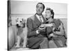 After the Thin Man by W.S. Van Dyke with Myrna Loy, William Powell, the dog Asta, 1936 (b/w photo)-null-Stretched Canvas