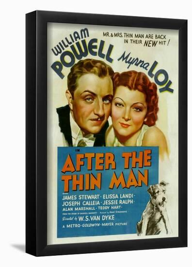 After the Thin Man, William Powell, Myrna Loy, Asta, 1936-null-Framed Poster