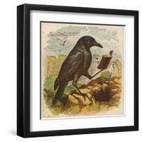 After the Unfortunate Death of Cock Robin, the Rook Reads the Burial Service-null-Framed Art Print