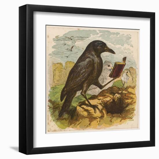 After the Unfortunate Death of Cock Robin, the Rook Reads the Burial Service-null-Framed Art Print