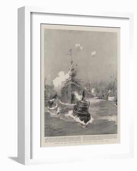 After the War, Welcoming the Victorious Fleet at New York-null-Framed Giclee Print