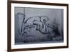 After Trapped in an Empty Shed, Badger (Meles Meles) Passes Graffiti on its Return to the Forest-Klaus Echle-Framed Photographic Print