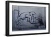 After Trapped in an Empty Shed, Badger (Meles Meles) Passes Graffiti on its Return to the Forest-Klaus Echle-Framed Photographic Print