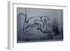 After Trapped in an Empty Shed, Badger (Meles Meles) Passes Graffiti on its Return to the Forest-Klaus Echle-Framed Photographic Print