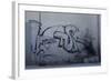 After Trapped in an Empty Shed, Badger (Meles Meles) Passes Graffiti on its Return to the Forest-Klaus Echle-Framed Photographic Print