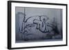 After Trapped in an Empty Shed, Badger (Meles Meles) Passes Graffiti on its Return to the Forest-Klaus Echle-Framed Photographic Print