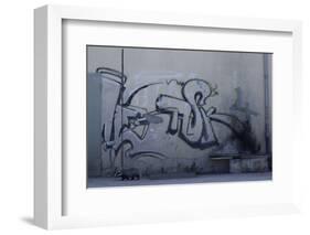 After Trapped in an Empty Shed, Badger (Meles Meles) Passes Graffiti on its Return to the Forest-Klaus Echle-Framed Photographic Print