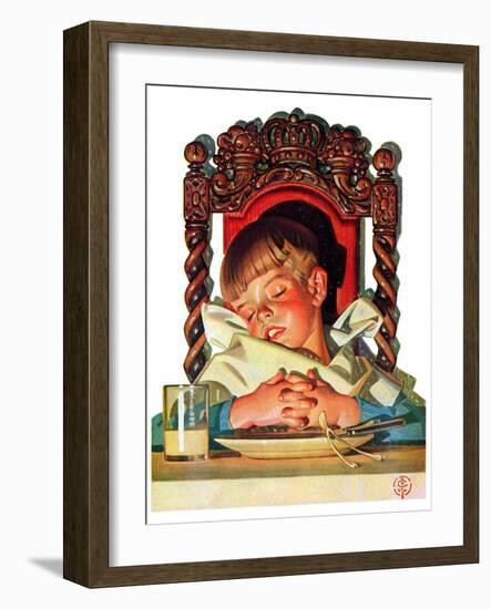 "After Turkey Nap,"November 26, 1938-Joseph Christian Leyendecker-Framed Giclee Print