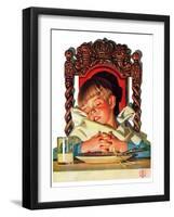 "After Turkey Nap,"November 26, 1938-Joseph Christian Leyendecker-Framed Giclee Print