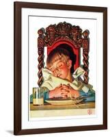 "After Turkey Nap,"November 26, 1938-Joseph Christian Leyendecker-Framed Giclee Print