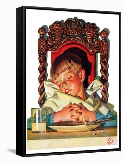 "After Turkey Nap,"November 26, 1938-Joseph Christian Leyendecker-Framed Stretched Canvas