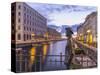 Afterglow over the Canal Grande in Trieste-enricocacciafotografie-Stretched Canvas