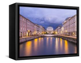 Afterglow over the Canal Grande in Trieste-enricocacciafotografie-Framed Stretched Canvas