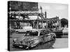 Aftermath of Detroit Race Riots, Gutted Buildings and Burned Cars-null-Stretched Canvas