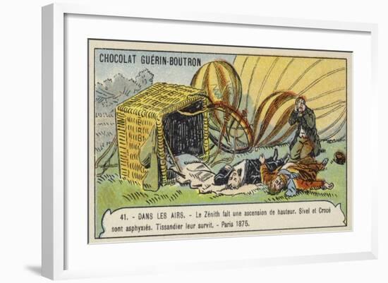 Aftermath of the Flight of the Balloon Zenith, Paris, 1875-null-Framed Giclee Print