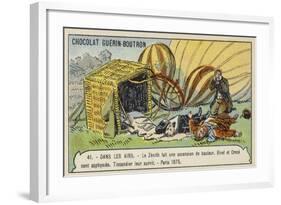 Aftermath of the Flight of the Balloon Zenith, Paris, 1875-null-Framed Giclee Print