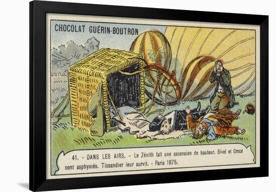 Aftermath of the Flight of the Balloon Zenith, Paris, 1875-null-Framed Giclee Print