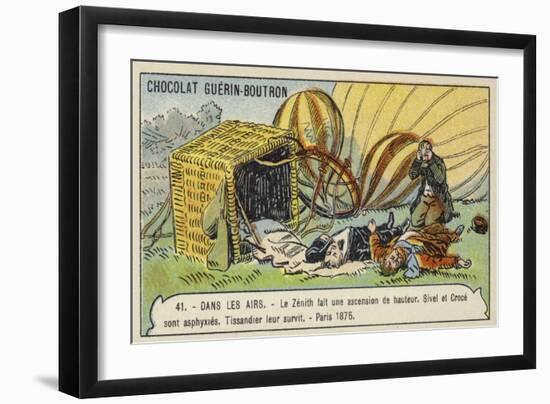 Aftermath of the Flight of the Balloon Zenith, Paris, 1875-null-Framed Giclee Print