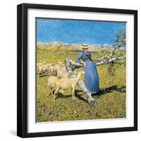 Afternoon in the Alps, 1892-Giovanni Segantini-Framed Giclee Print