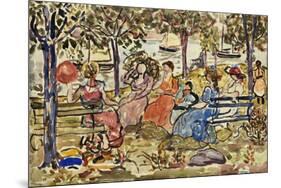 Afternoon in the Park-Maurice Brazil Prendergast-Mounted Giclee Print