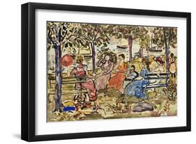 Afternoon in the Park-Maurice Brazil Prendergast-Framed Giclee Print