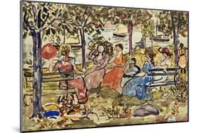 Afternoon in the Park-Maurice Brazil Prendergast-Mounted Giclee Print