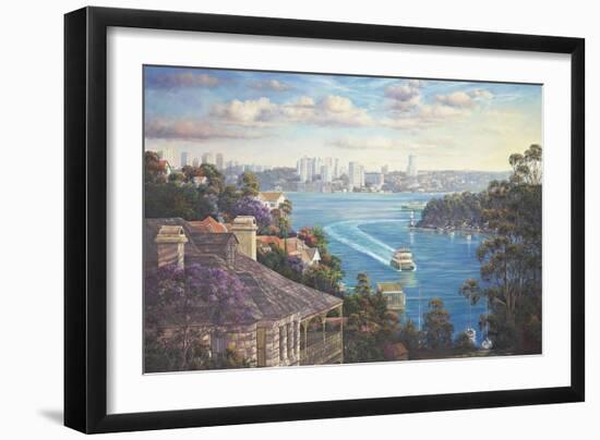 Afternoon Light Sydney Harbour-John Bradley-Framed Giclee Print