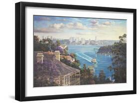 Afternoon Light Sydney Harbour-John Bradley-Framed Giclee Print