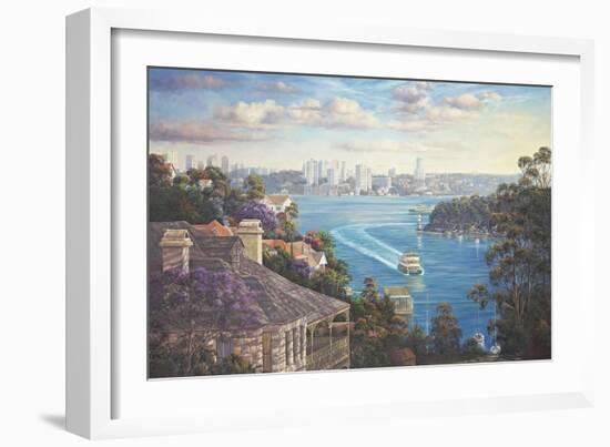 Afternoon Light Sydney Harbour-John Bradley-Framed Giclee Print