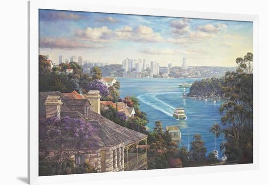 Afternoon Light Sydney Harbour-John Bradley-Framed Giclee Print