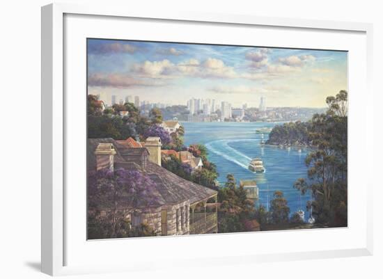 Afternoon Light Sydney Harbour-John Bradley-Framed Giclee Print
