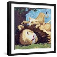 Afternoon Nap With Cub-Kestrel Michaud-Framed Giclee Print