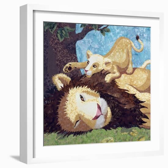 Afternoon Nap With Cub-Kestrel Michaud-Framed Giclee Print