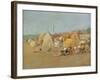 Afternoon on the Beach at Carolles; L'Apres-Midi Sur La Plage De Carolles-Georges Hoffman-Framed Giclee Print