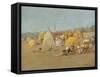 Afternoon on the Beach at Carolles; L'Apres-Midi Sur La Plage De Carolles-Georges Hoffman-Framed Stretched Canvas