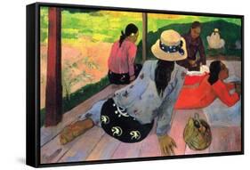 Afternoon Quiet Hour-Paul Gauguin-Framed Stretched Canvas