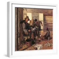 Afternoon Rest (Oil on Board)-Louis Charles Moeller-Framed Giclee Print