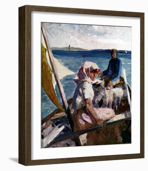 Afternoon Sea Breeze-Albert Edelfelt-Framed Art Print