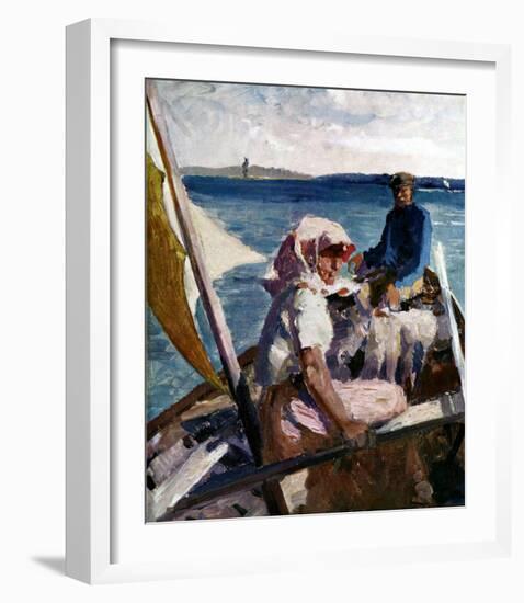 Afternoon Sea Breeze-Albert Edelfelt-Framed Art Print