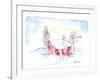 Afternoon Sun During Scandinavian Winter with Red House in Snow-M. Bleichner-Framed Art Print