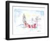 Afternoon Sun During Scandinavian Winter with Red House in Snow-M. Bleichner-Framed Art Print